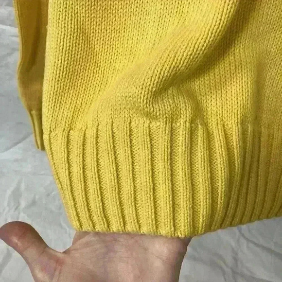 Men's Sweater Ralph Lauren Chaps Knit Pullover Size XXL‎ 2XL Vintage Yellow 90s - Picture 8 of 11